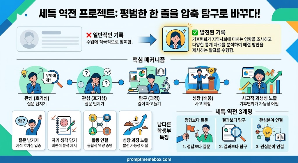 “평범한 세특 10장보다 깊이 있는 1줄이 이긴다”… 명문대 입학사정관을 설득하는 '세특 설계 4단계'와 과목별 실전 사례 image